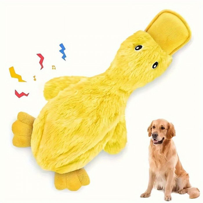 Dog Toys for Small, Medium and Large Breeds, Cute Stuffing-Free Duck with Soft Squeaker