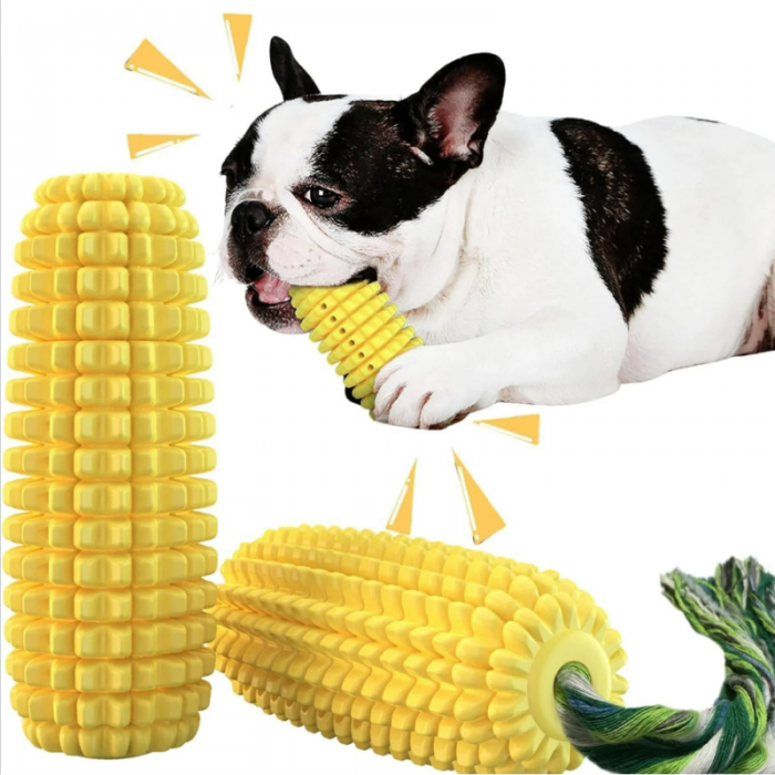 Dog Chew Toys for Aggressive Chewers,Corn Interactive Squeaky Dog Toys